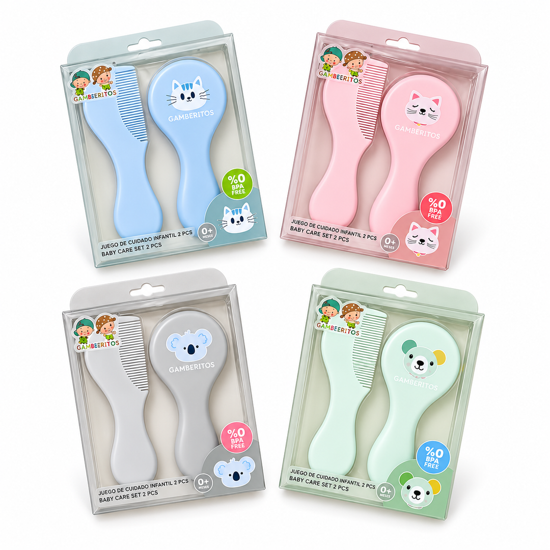 Set de cepillo y peine para bebé Gamberritos – 2 piezas