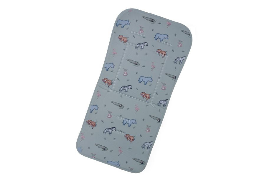 Colchoneta para carrito de bebé acolchada con estampado de animales