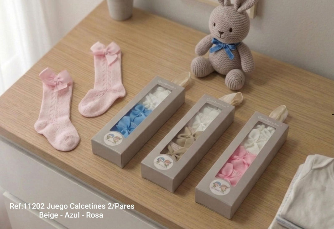 Pack de 2 pares de calcetines para bebé Lazo