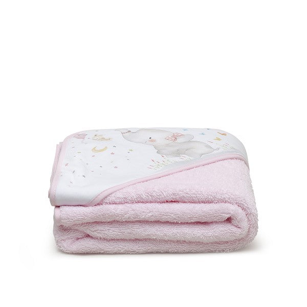 Capa de Baño Bebé + Babero Personalizado | Elefantito Rosa