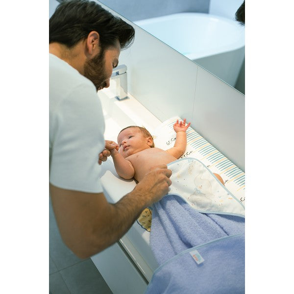 Capa de Baño Bebé + Babero Personalizado | Elefantito Azul