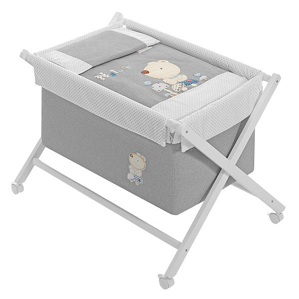 Minicuna + Vestidura Nature Azul-Gris
