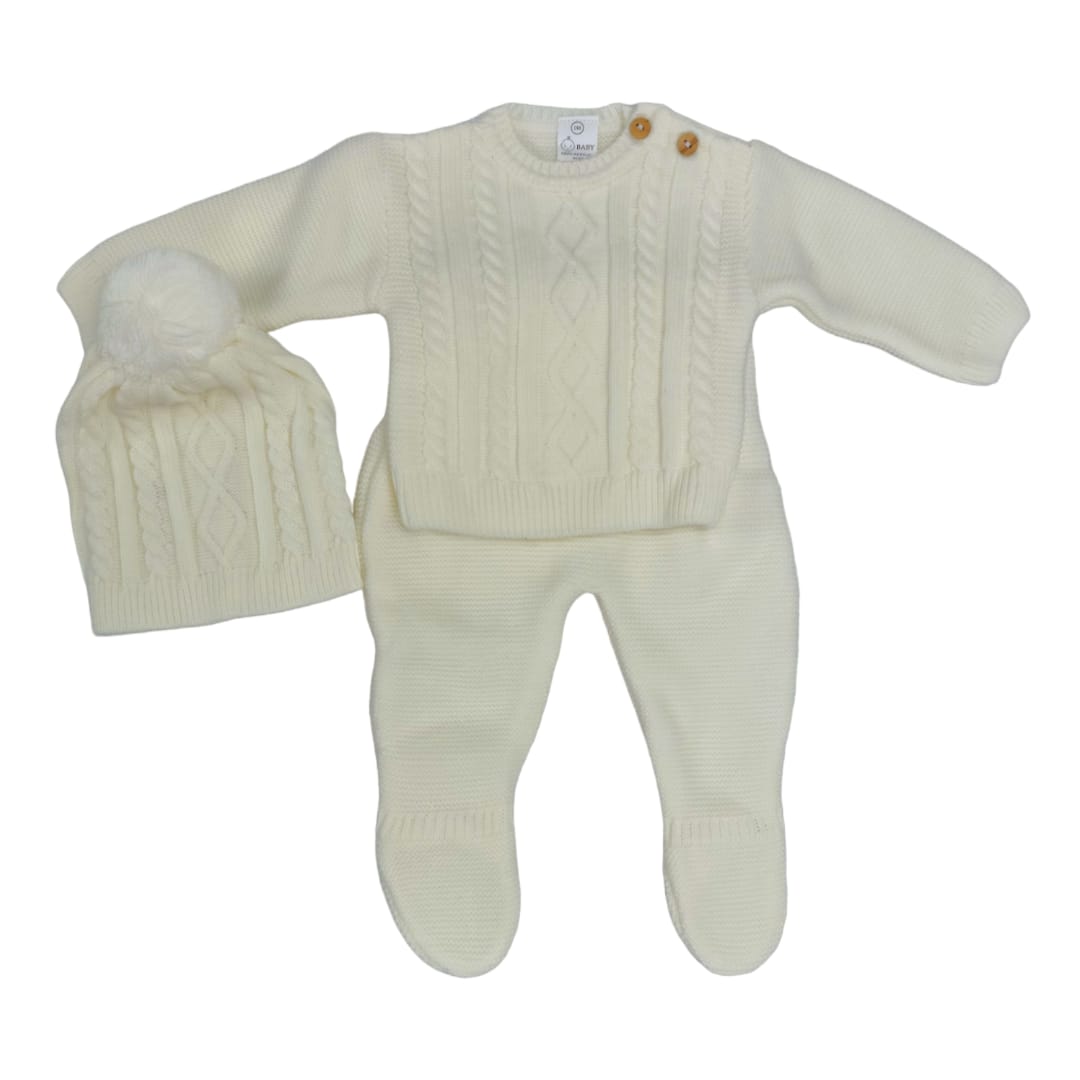 Conjunto Lana Trenzado Marfil