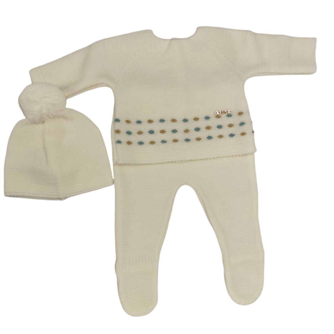 Conjunto Lana Puntadas Marfil