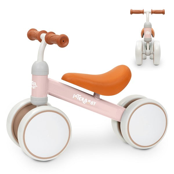 Bicicleta de Equilibrio Rosa Interbaby 4 Ruedas | Bebés Rosa