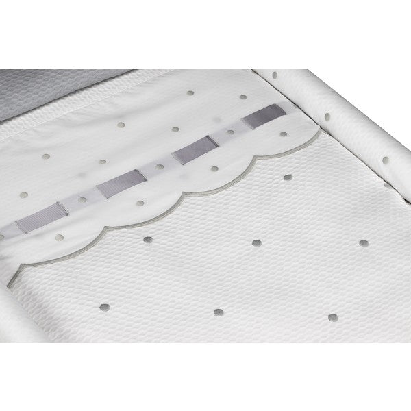 Minicuna + Vestidura Zoe Blanco Gris