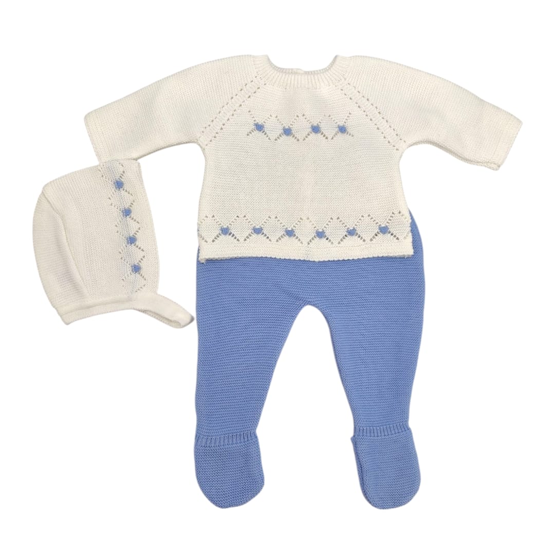 Conjunto Primavera Punto  Bebé Azul