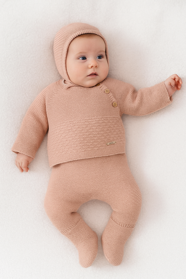 Conjunto de punto Invierno Maquillaje con gorro