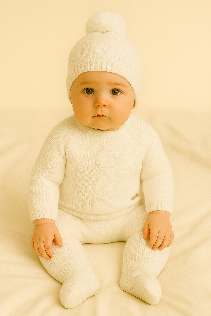 Conjunto de punto Invierno Marfil