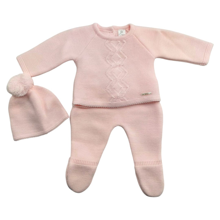 Conjunto de punto Invierno Rosa