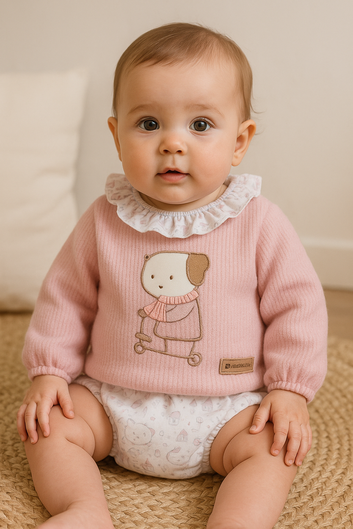Conjunto bebé niña rosa Navia Calamaro