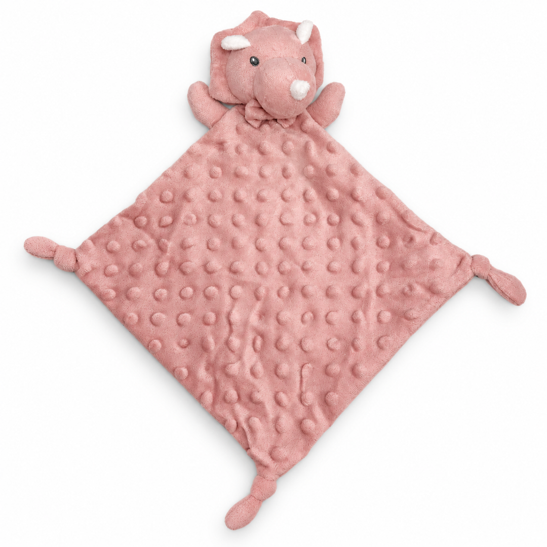 Doudou dinosaurio rosa personalizado con nombre bordado