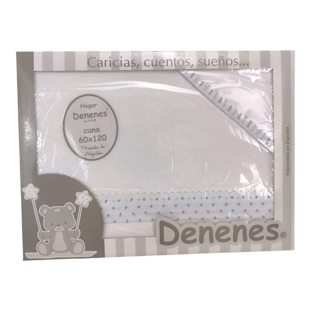 Sabana Franela Cuna Básica Plumeti Gris