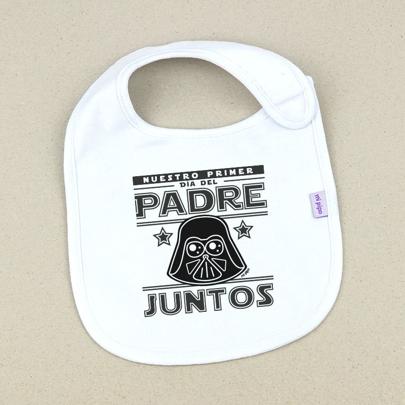 Babero Divertido Nuestro primer día del Padre juntos Darth Vader