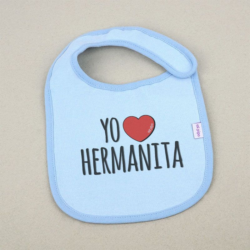 Babero Divertido Yo corazón Hermanita - Mikeko