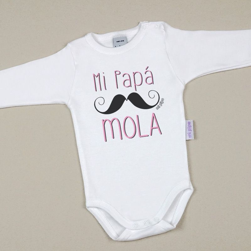 Babidu Body Divertido Mi Papá Mola bigote - Mikeko