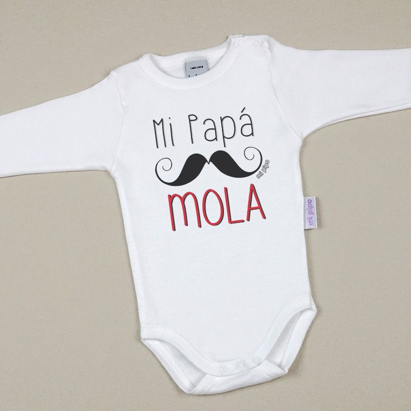 Babidu Body Divertido Mi Papá Mola bigote - Mikeko