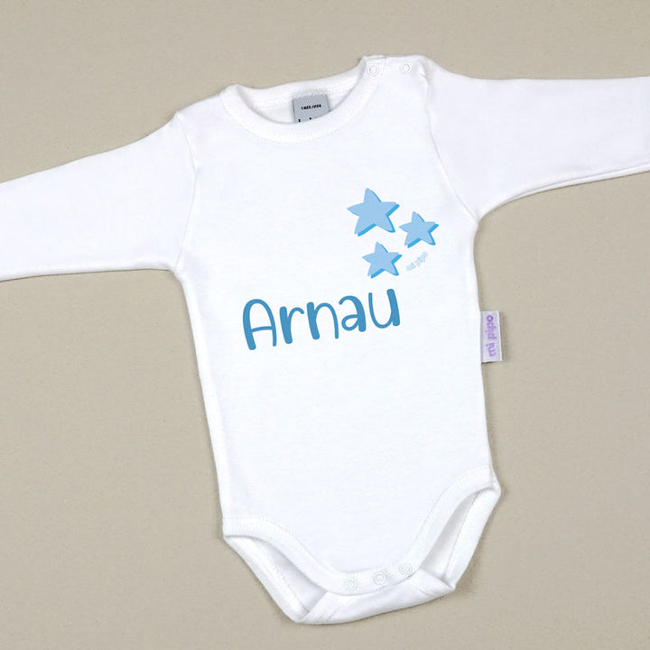 Babidu Body Personalizado Nombre + Estrellas Azul