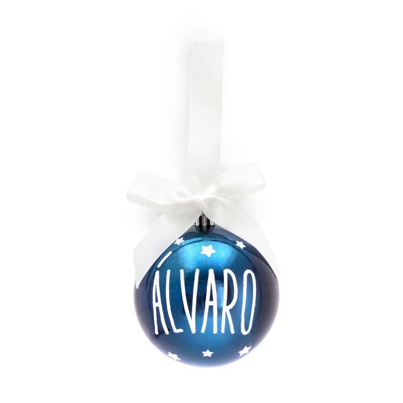 Bola con Lazo Navidad Azul personalizada - Mikeko