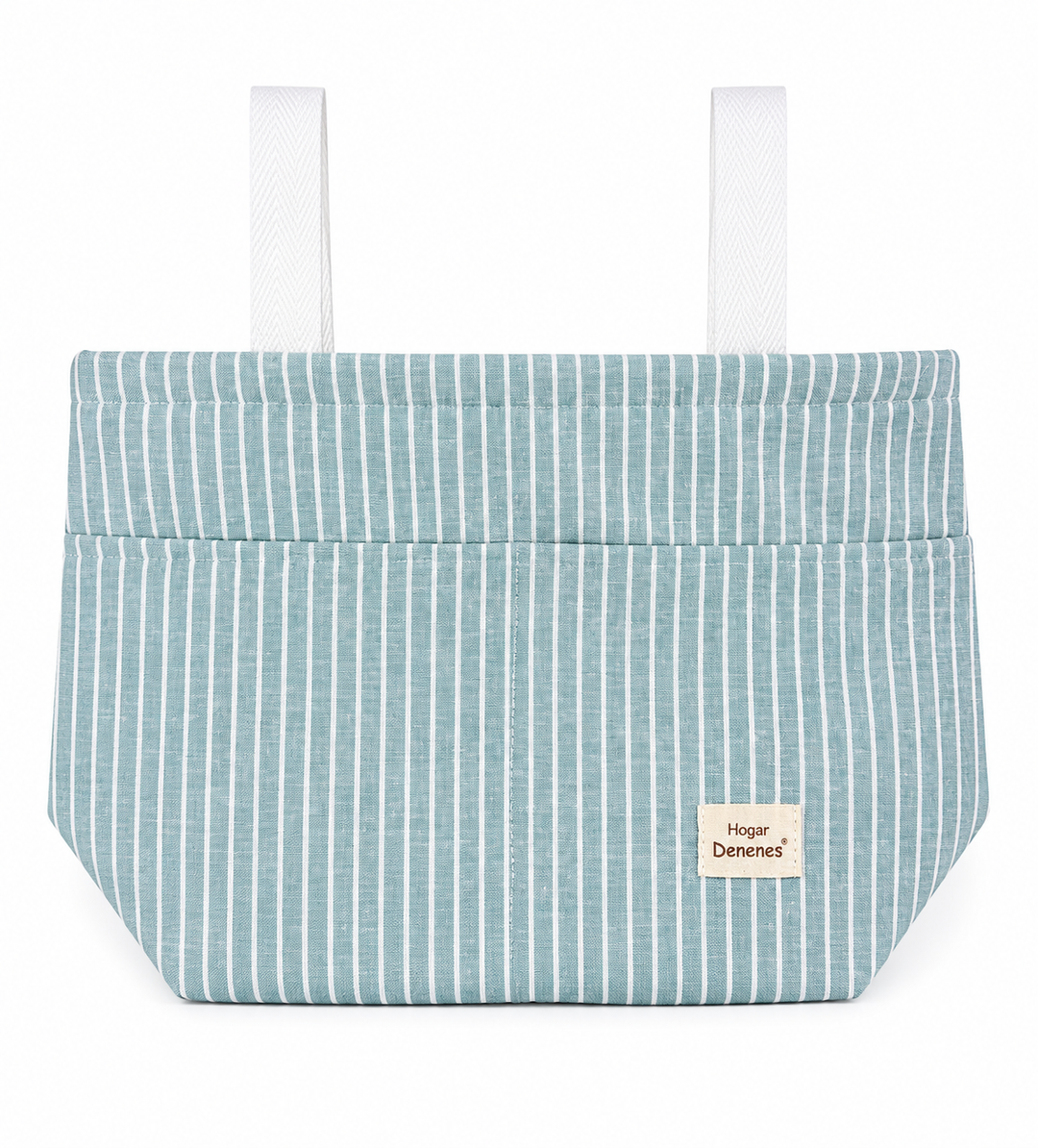 Bolso Organizador para Carrito de Bebé Azul Cielo con Rayas Blancas | Universal