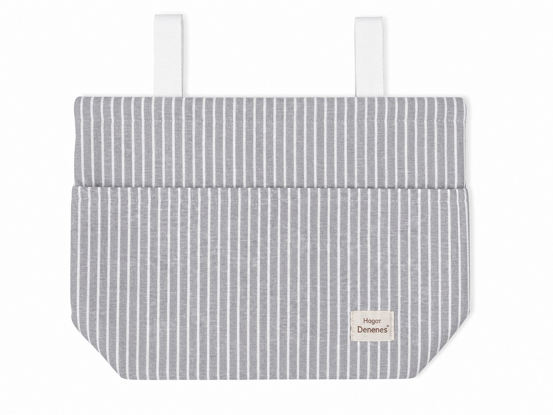Bolso Organizador para Carrito de Bebé Gris con Rayas Blancas | Universal