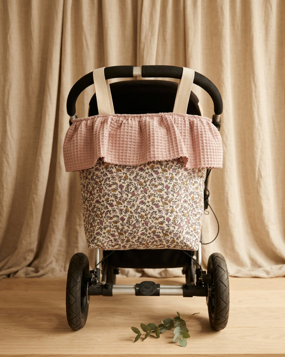 Bolso Organizador para Carrito de Bebé – Rosa con Estampado Floral