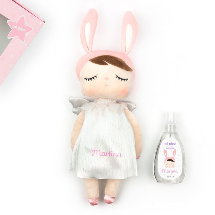 Cajita Muñeca Metoo Angela Ángel Rosa + Colonia personalizada