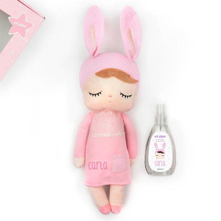 Cajita Muñeca Metoo Angela Rosa + Colonia personalizada