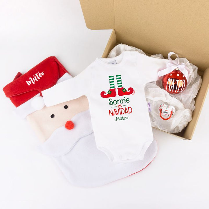Cajita Navidad Bebé Papá Noel
