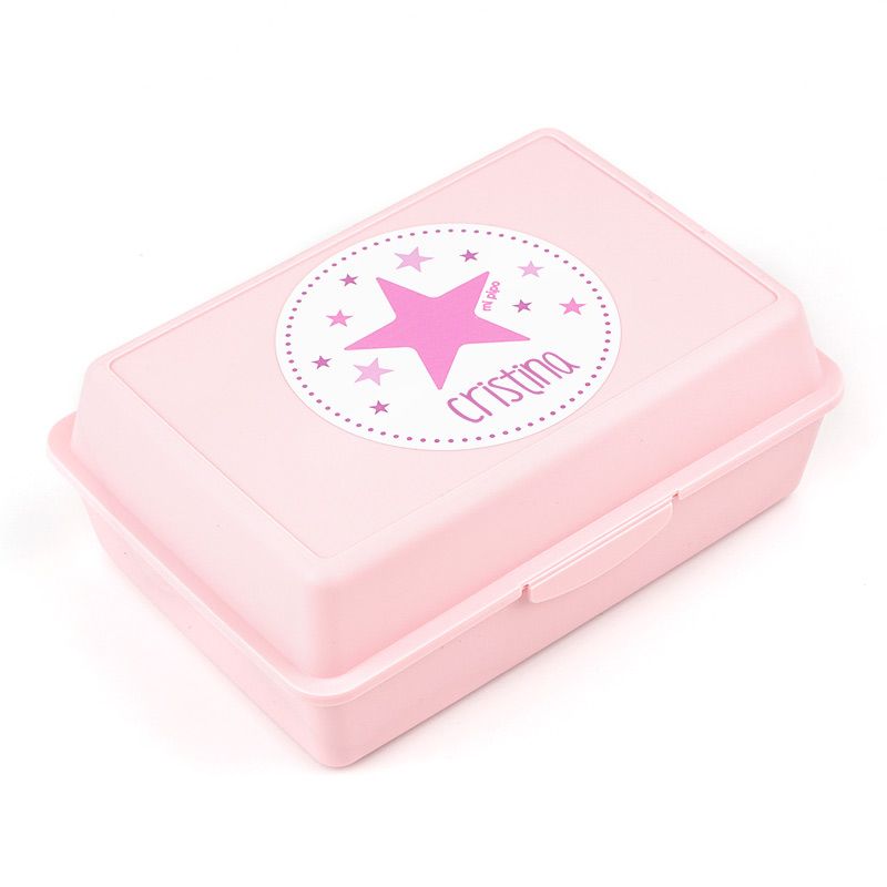 Cajita Porta Alimentos Estrella Rosa personalizada - Mikeko