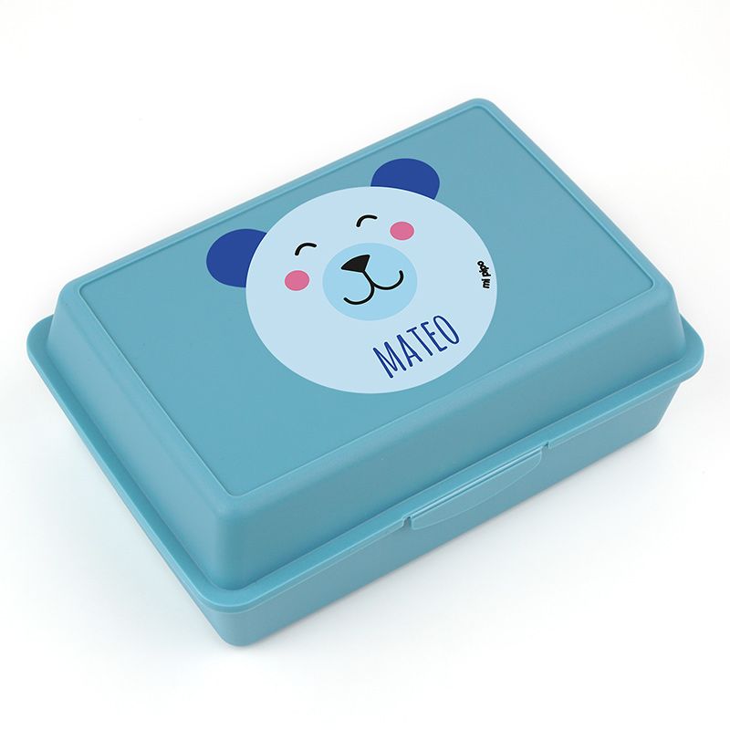 Cajita Porta Alimentos Osito Azul personalizada - Mikeko