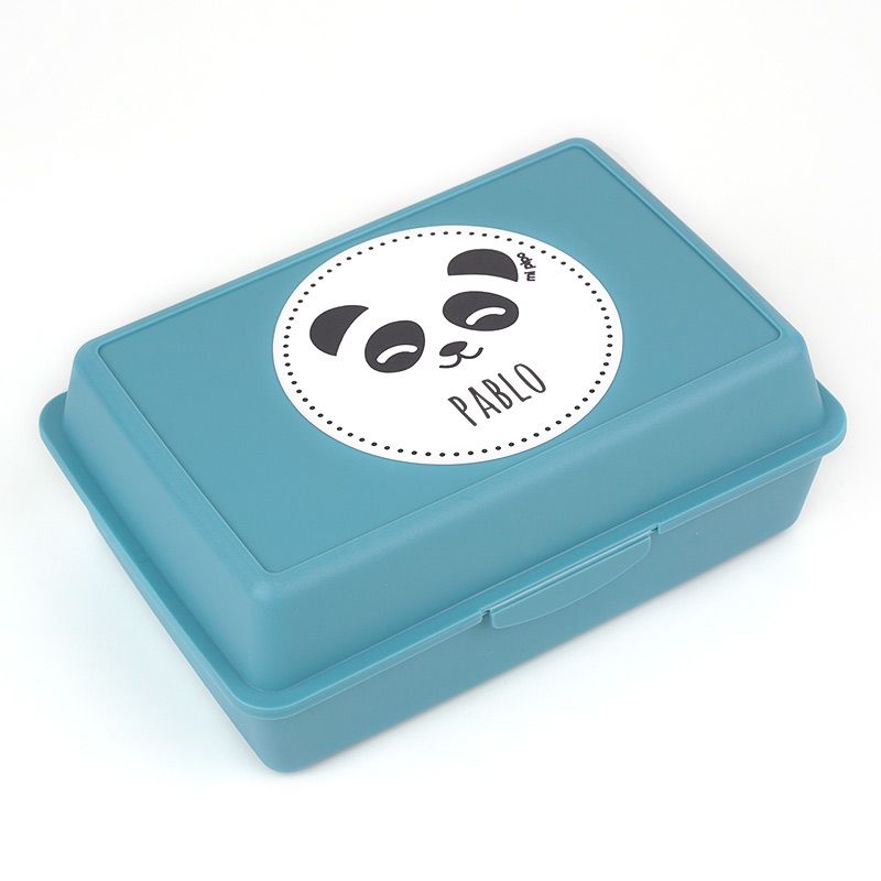 Cajita Porta Alimentos Panda Azul personalizada - Mikeko