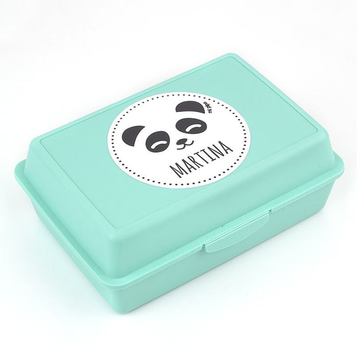 Cajita Porta Alimentos Panda Menta personalizada - Mikeko