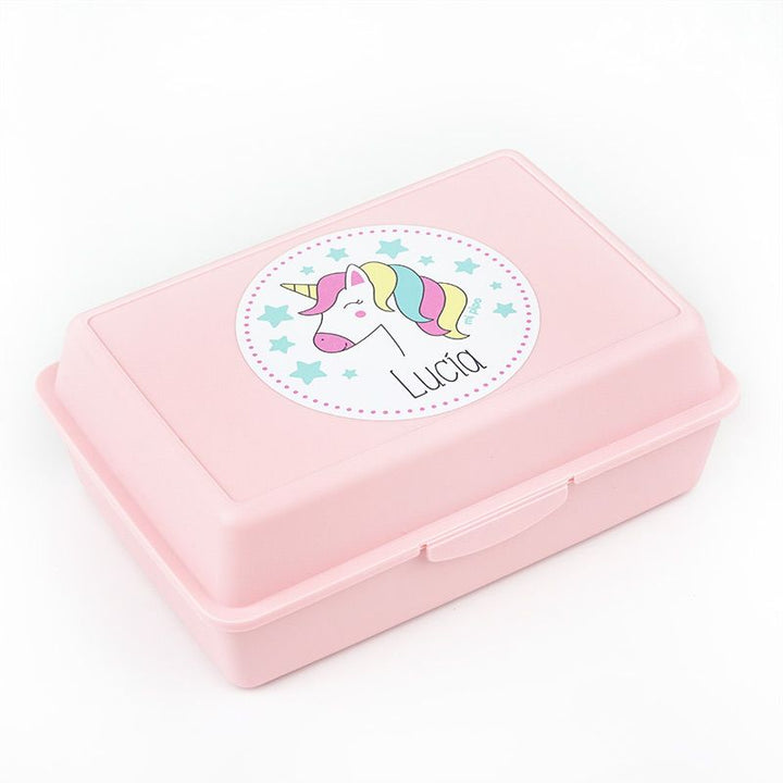 Cajita Porta Alimentos Unicornio Rosa personalizada - Mikeko