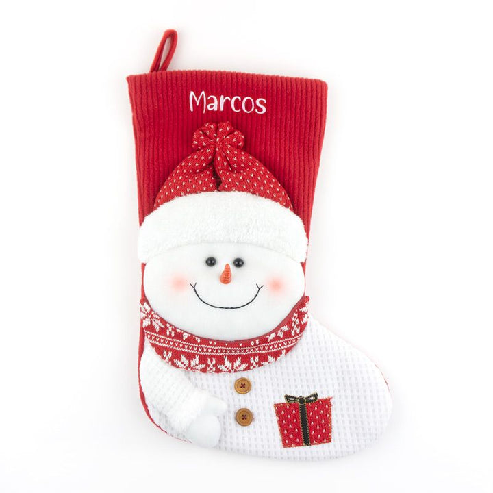 Calcetín de Navidad personalizado Muñeco de Nieve