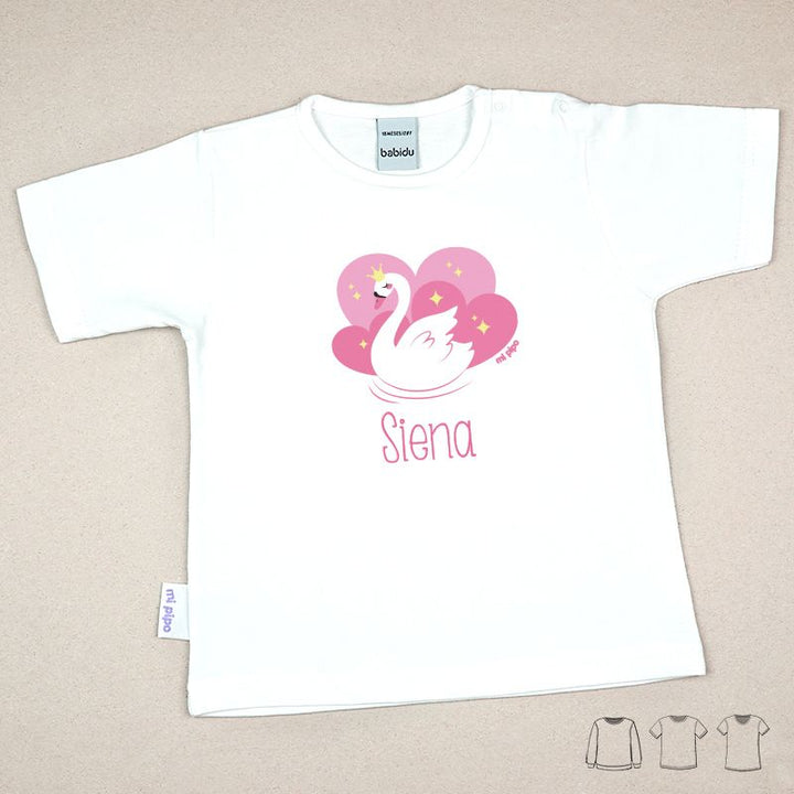 Camiseta o Sudadera Bebé y Niño/a Personalizada Cisne