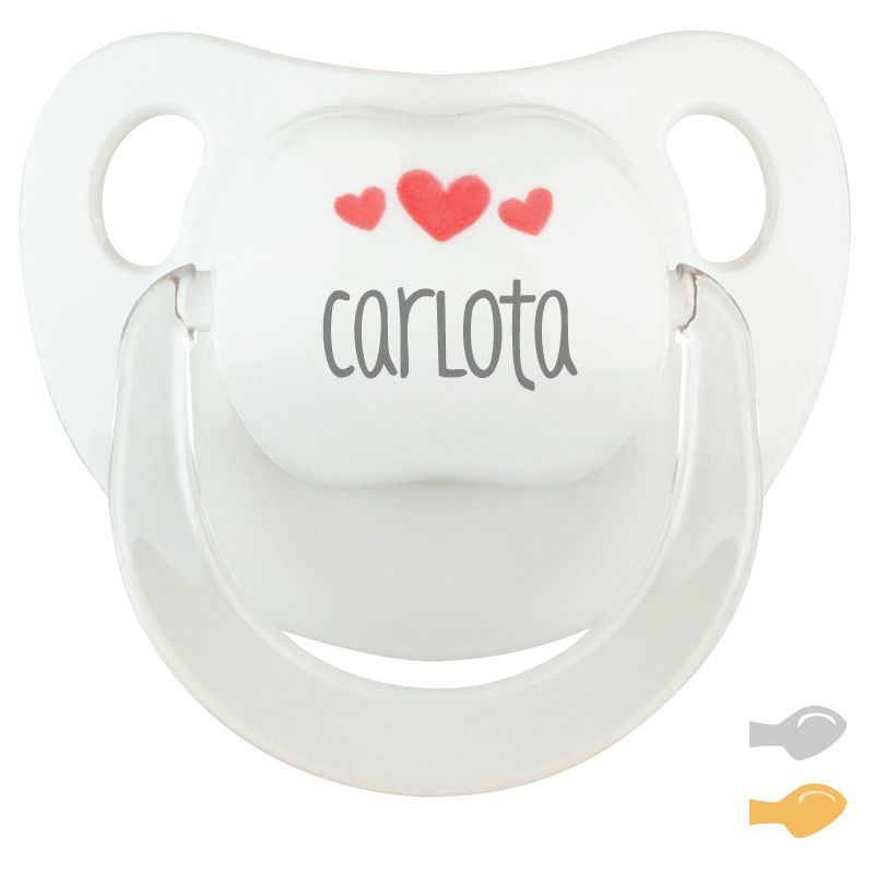 Chupete Baby Deco Blanco Corazones Rojos OFERTA látex +6m