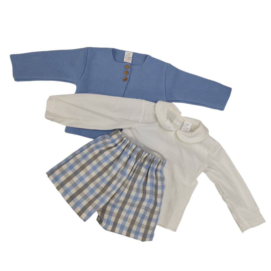 Conjunto Bebé Vichy Azul