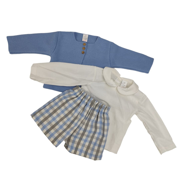 Conjunto Bebé Vichy Azul