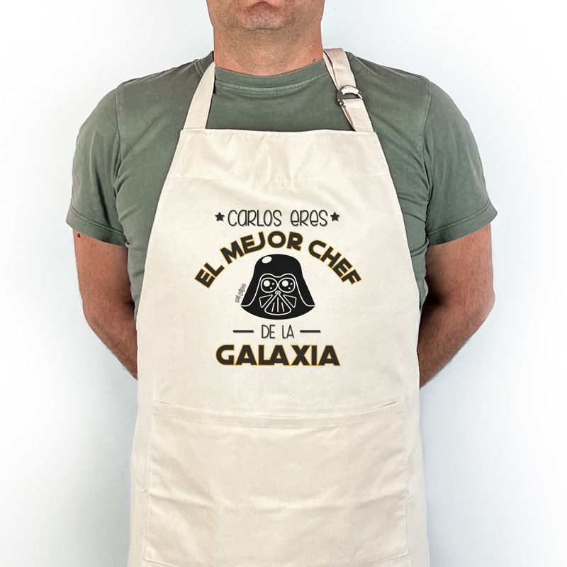 Delantal Algodón Premium Personalizado (Nombre) es el Mejor Chef de la Galaxia