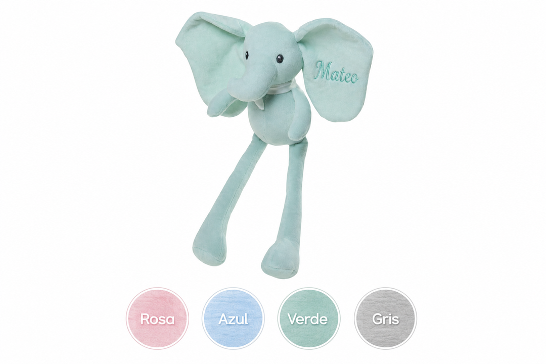 Peluche Elefante Personalizado con Nombre Bordado