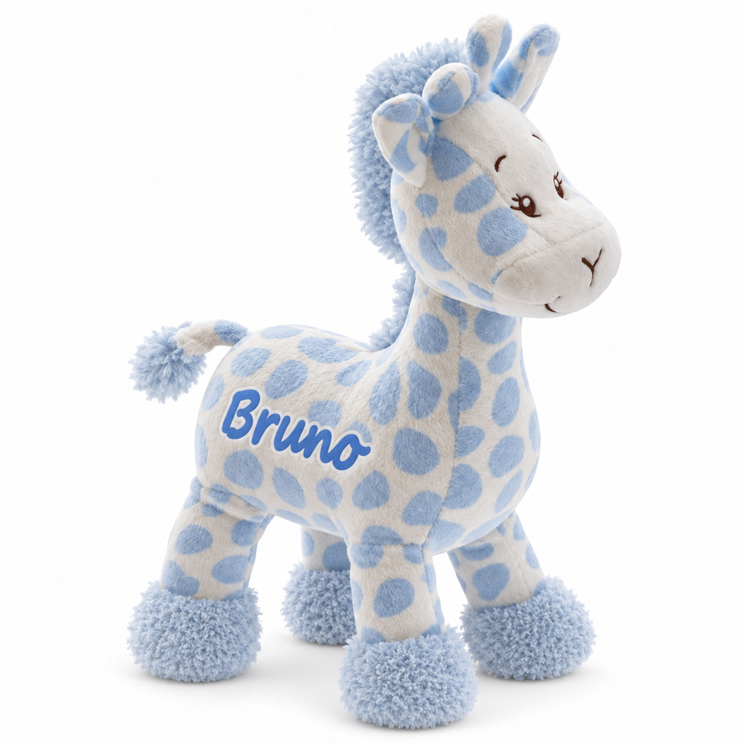 Sonajero jirafa de peluche personalizado con nombre