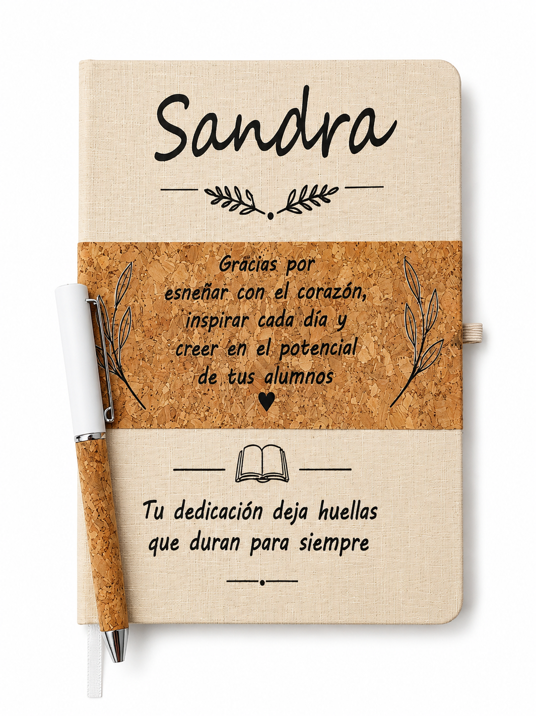 Libreta A5 Personalizada para Profesora con Bolígrafo y Nombre