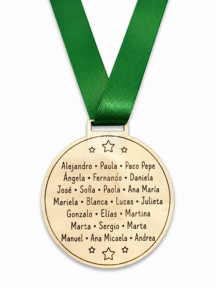 Medalla personalizada graduación de madera con nombre | Regalo fin de curso