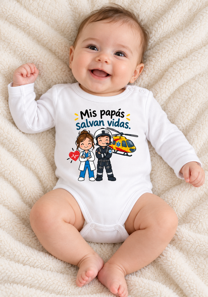 Body bebé «Mis papás salvan vidas»