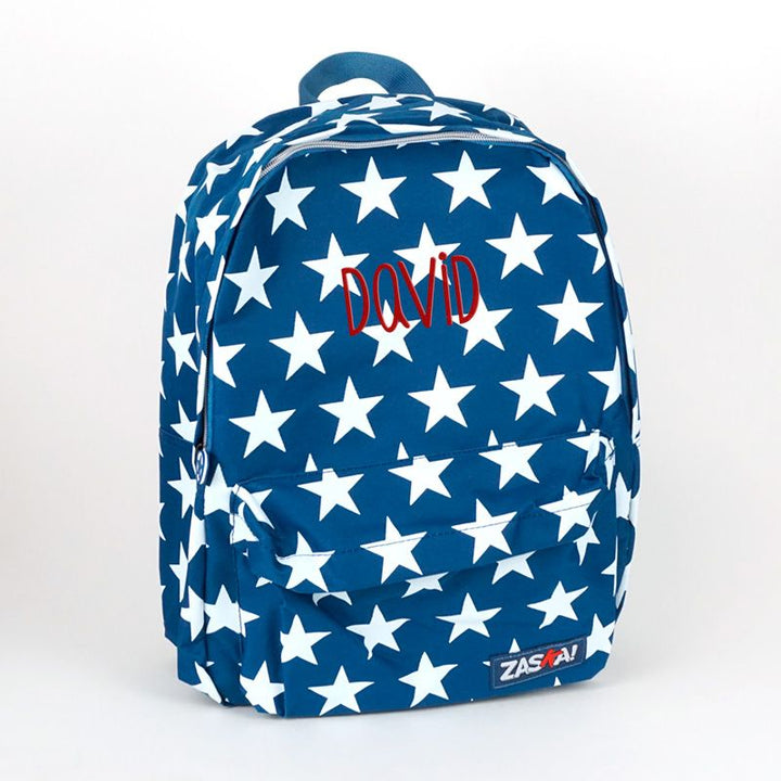 Mochila junior estrellas navy personalizada OFERTA