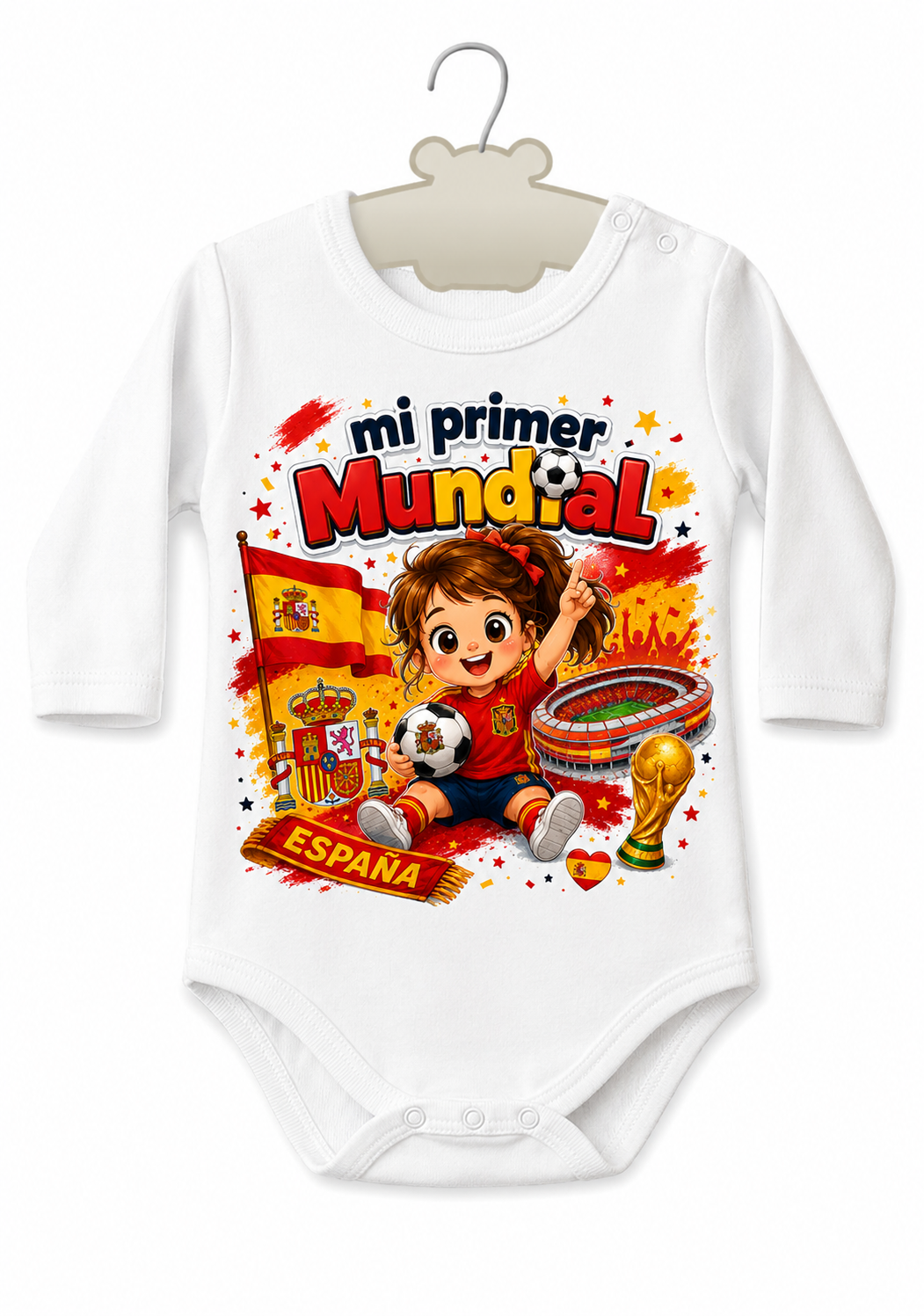 Body Bebé Niña "Mi Primer Mundial España" Niña