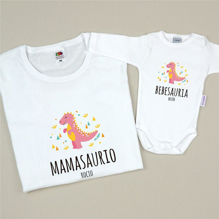 Pack 2 Prendas Personalizadas Mamasaurio/ Hijasauria o Bebesauria