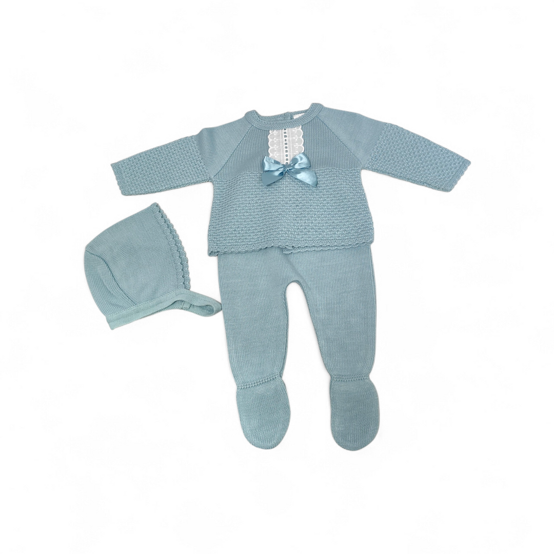 Conjunto hilo con lazo y gorro – Verde