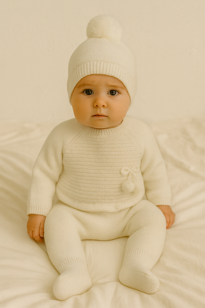 Conjunto Invierno pompón Marfil